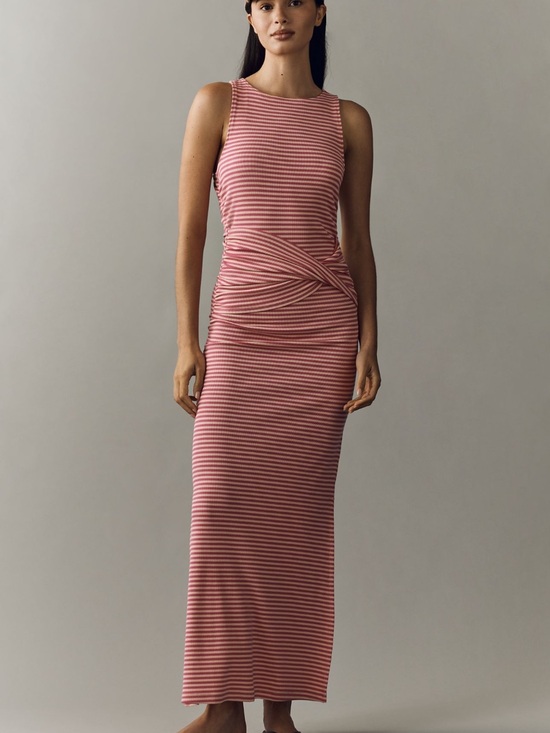 Daily Practice Dresses & Skirts - Daily Practice Drop Waist Midi Dress in Peach Melba & Raspberry